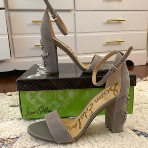 Sam Edelman Yaro 2 Sandal Grey Embellished Suede
